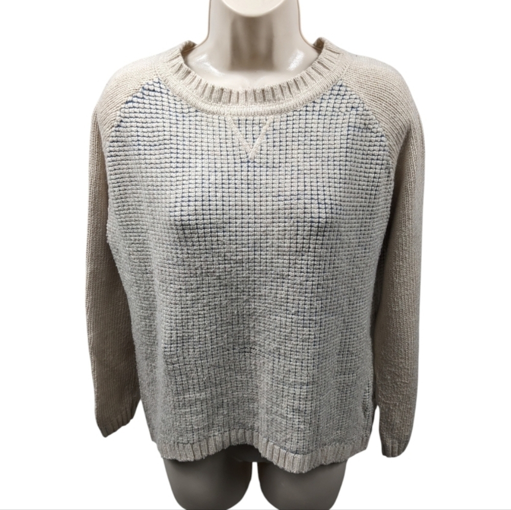 Market & Spruce Liz Textured Waffle Knit Sweater Sz M